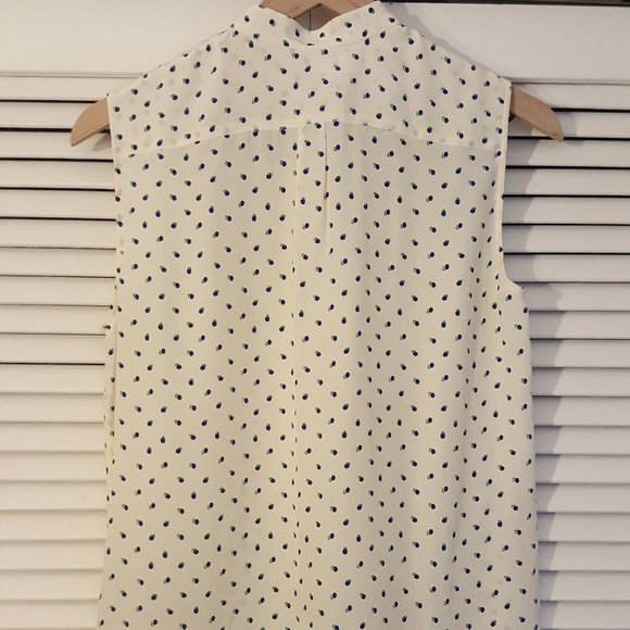 Fossil Silk Polka Dot Sleeveless Top Sz S - Picture 2 of 7